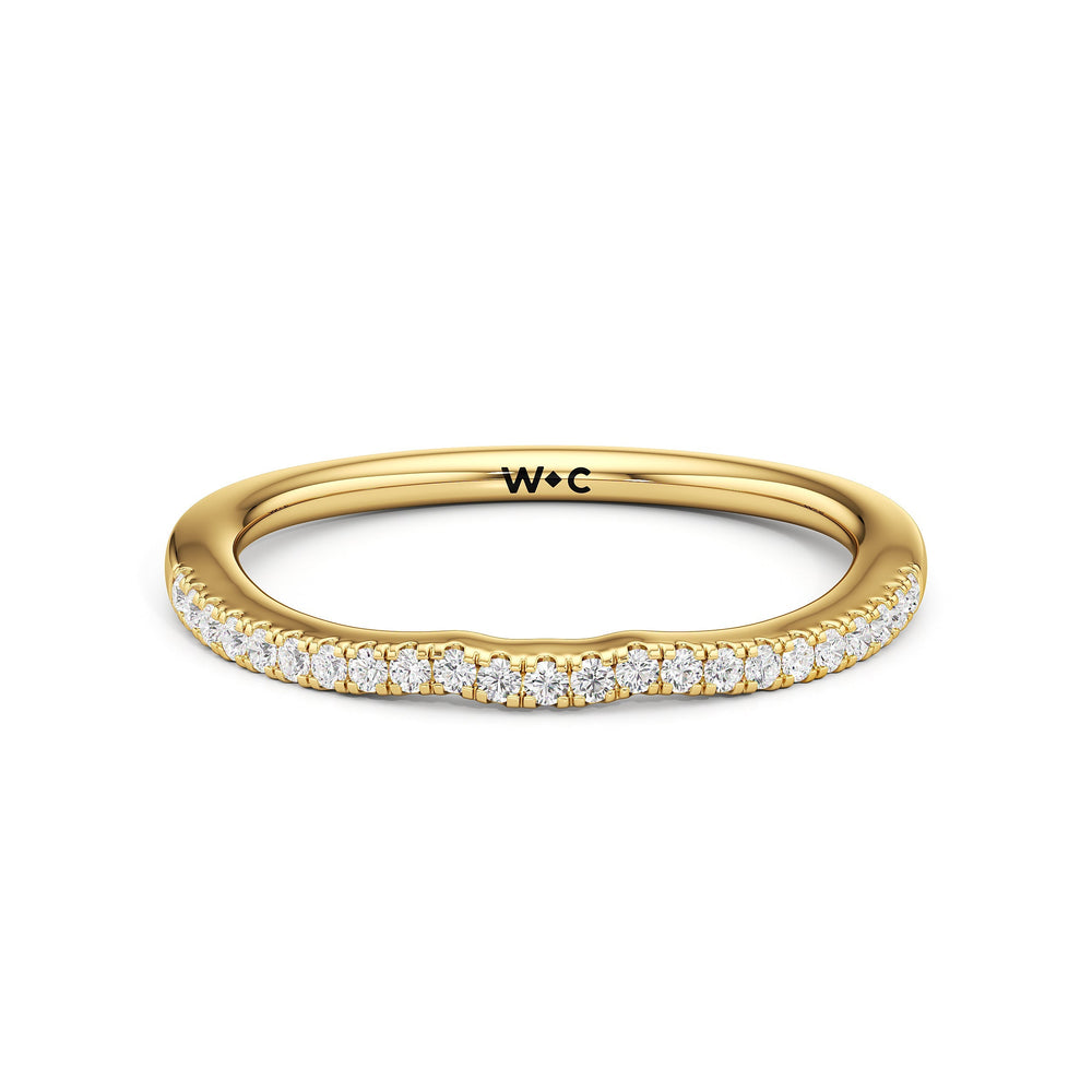 The Phoebe Diamond Wedding Band with 18KT Yellow Gold Cut Diamond in 14KT Yellow Gold view 1
