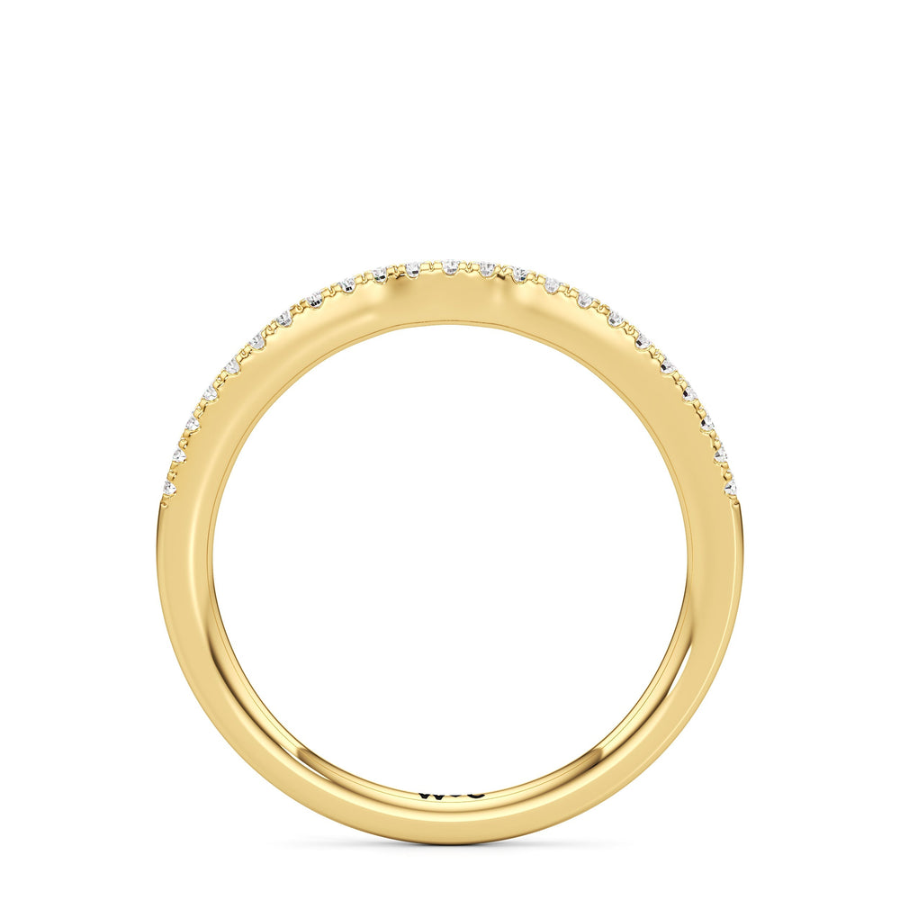 The Phoebe Diamond Wedding Band with 18KT Yellow Gold Cut Diamond in 14KT Yellow Gold view 2
