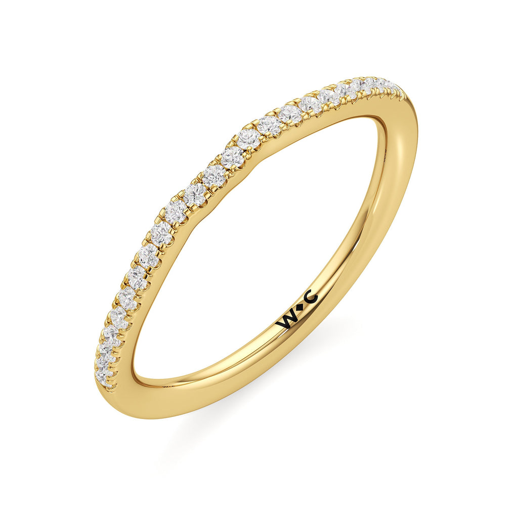 The Phoebe Diamond Wedding Band with 18KT Yellow Gold Cut Diamond in 14KT Yellow Gold view 3
