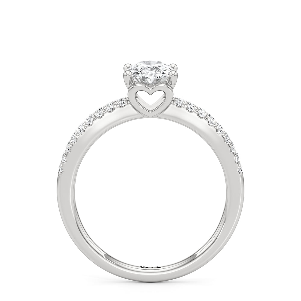 The Phoebe Engagement Ring with Oval Cut Diamond in 14KT Platinum view 2
