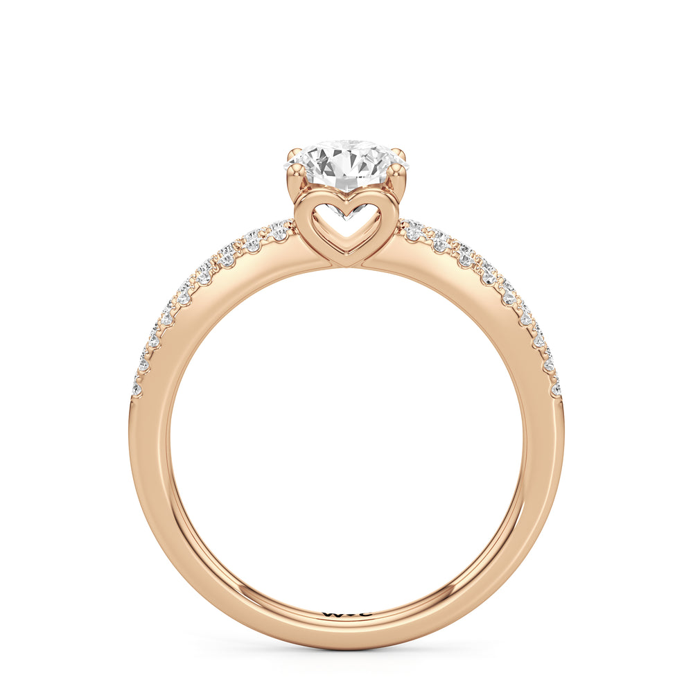 The Phoebe Engagement Ring with Round Cut Diamond in 14KT Rose Gold view 2
