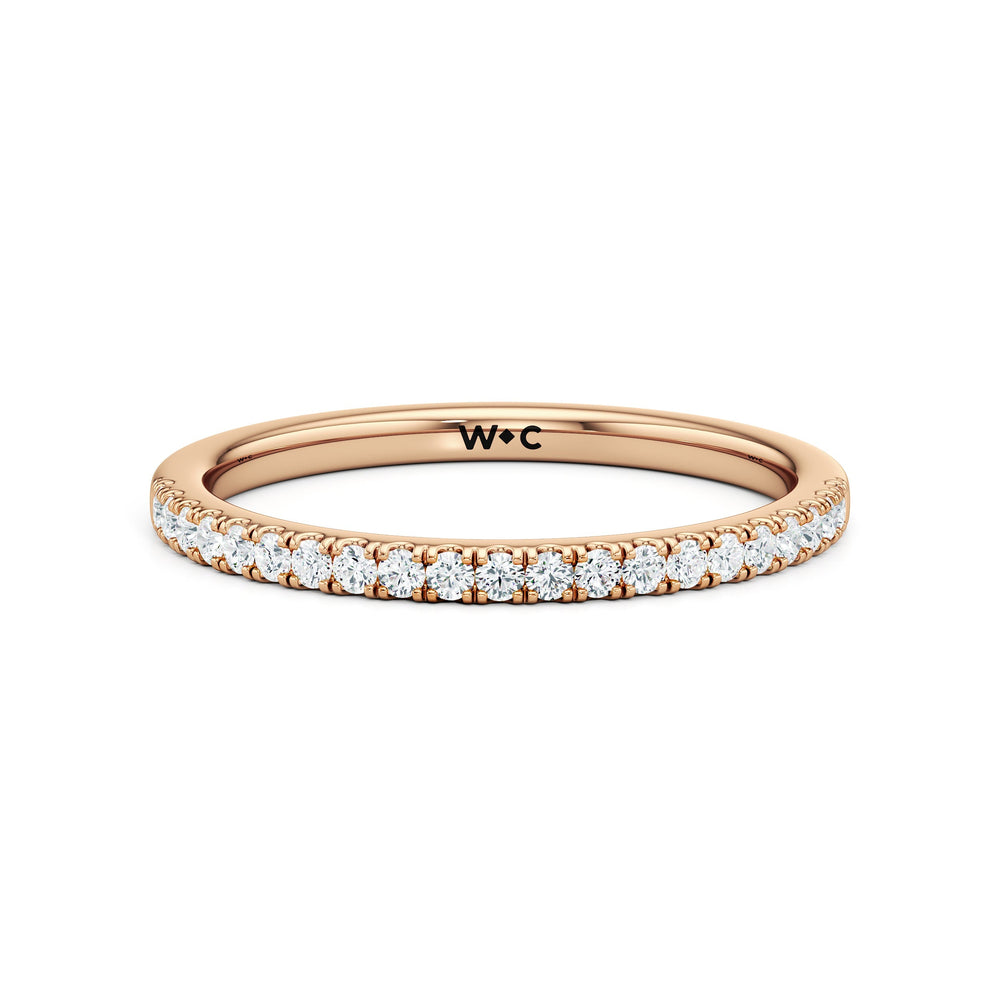 The Alice Diamond Wedding Band with 18KT Rose Gold Cut Diamond in 14KT Rose Gold view 1
