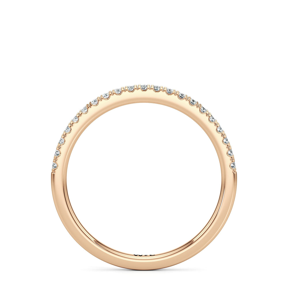 The Alice Diamond Wedding Band with 18KT Rose Gold Cut Diamond in 14KT Rose Gold view 2
