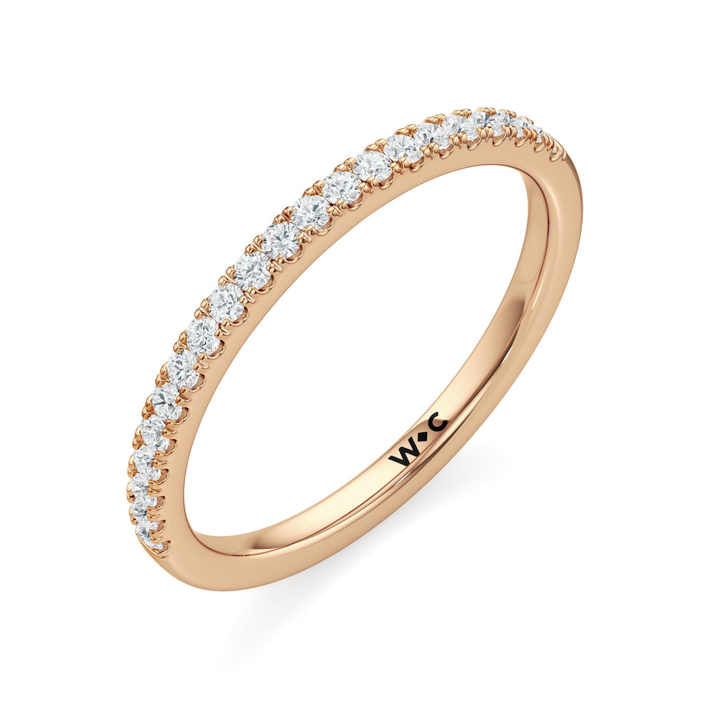 The Alice Diamond Wedding Band with 18KT Rose Gold Cut Diamond in 14KT Rose Gold view 3

