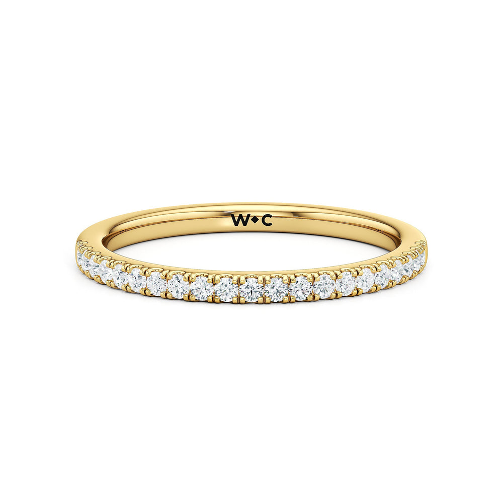 The Alice Diamond Wedding Band with 18KT Yellow Gold Cut Diamond in 14KT Yellow Gold view 1
