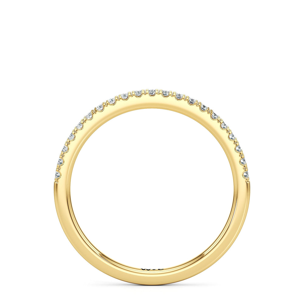 The Alice Diamond Wedding Band with 18KT Yellow Gold Cut Diamond in 14KT Yellow Gold view 2
