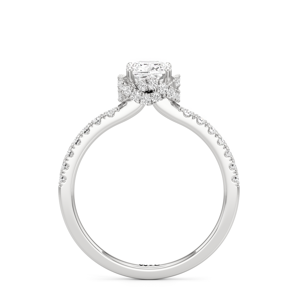 The Alice Engagement Ring with Cushion Cut Diamond in 14KT Platinum view 2
