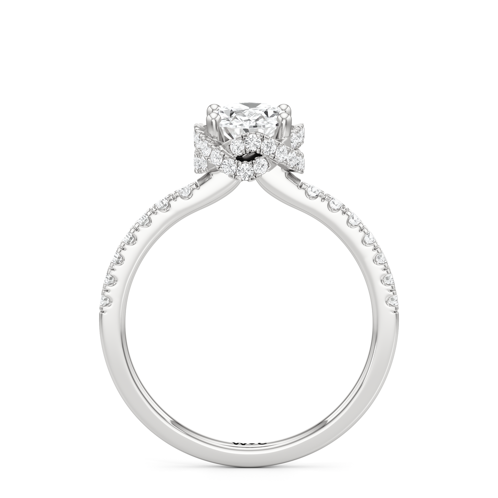 The Alice Engagement Ring with Oval Cut Diamond in 14KT Platinum view 2
