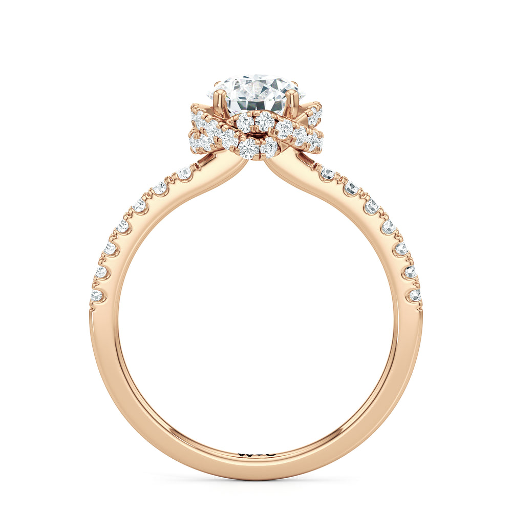 The Alice Engagement Ring with Round Cut Diamond in 14KT Rose Gold view 2
