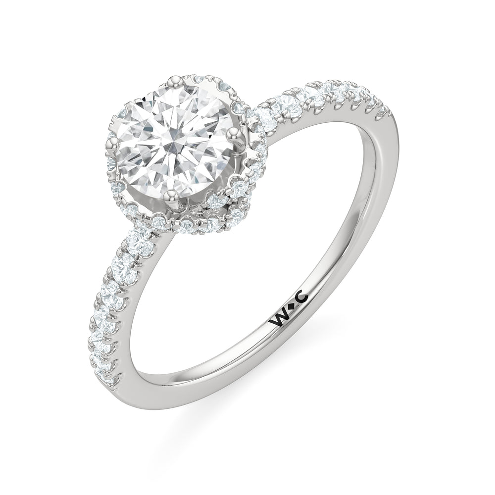 The Alice Engagement Ring with Round Cut Diamond in 14KT Platinum view 3
