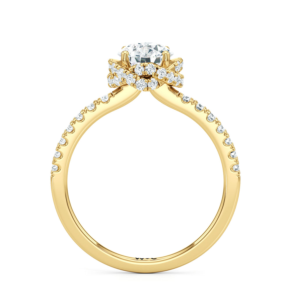 The Alice Engagement Ring with Round Cut Diamond in 14KT Yellow Gold view 2
