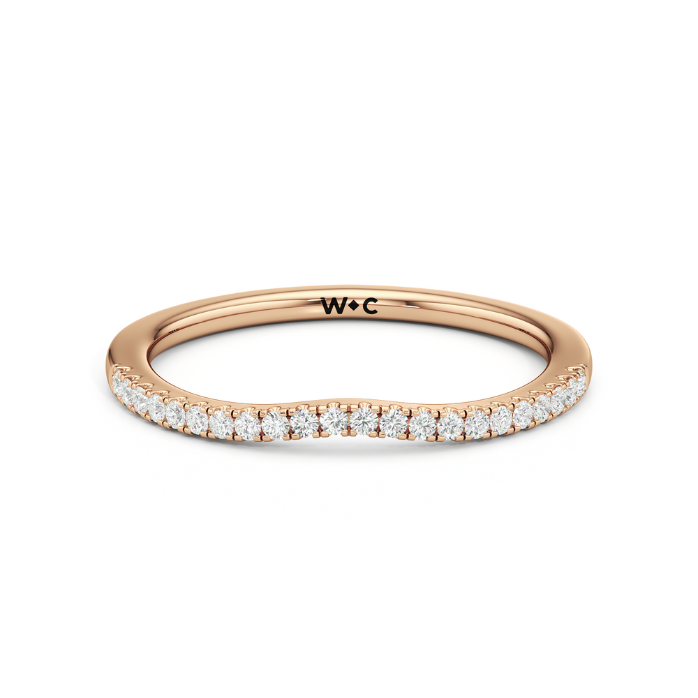 The Amelia Diamond Wedding Band with 18KT Rose Gold Cut Diamond in 14KT Rose Gold view 1
