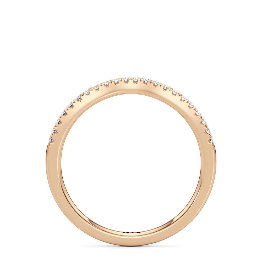 The Amelia Diamond Wedding Band with 18KT Rose Gold Cut Diamond in 14KT Rose Gold view 2
