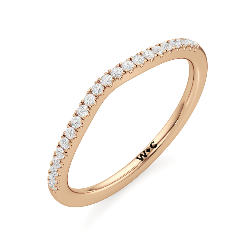 The Amelia Diamond Wedding Band with 18KT Rose Gold Cut Diamond in 14KT Rose Gold view 3
