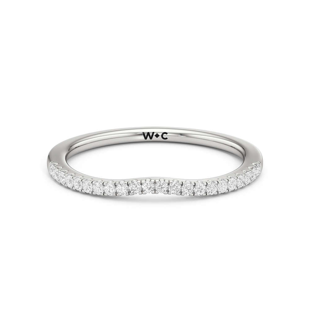 The Amelia Diamond Wedding Band with Platinum Cut Diamond in 14KT Platinum view 1
