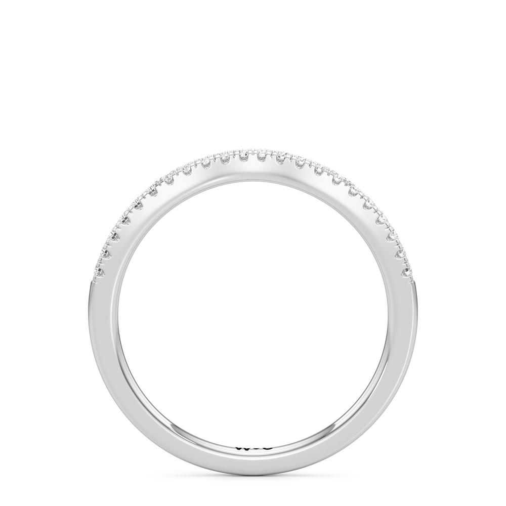The Amelia Diamond Wedding Band with Platinum Cut Diamond in 14KT Platinum view 2
