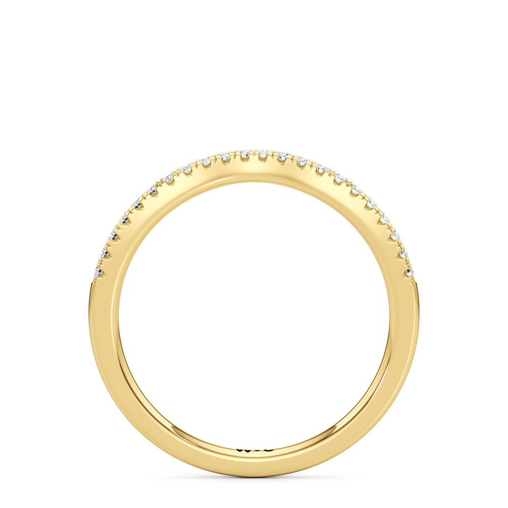 The Amelia Diamond Wedding Band with 18KT Yellow Gold Cut Diamond in 14KT Yellow Gold view 2
