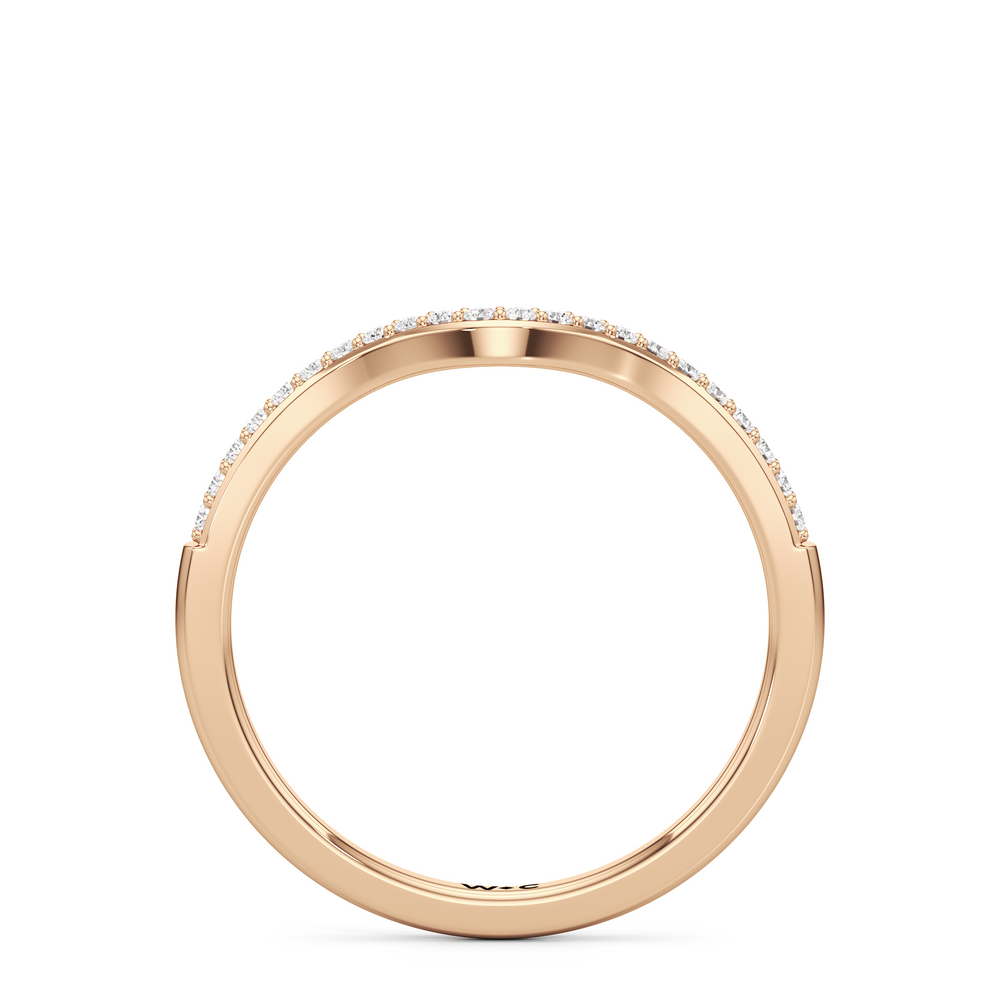 The Quincy Diamond Wedding Band with 18KT Rose Gold Cut Diamond in 14KT Rose Gold view 2
