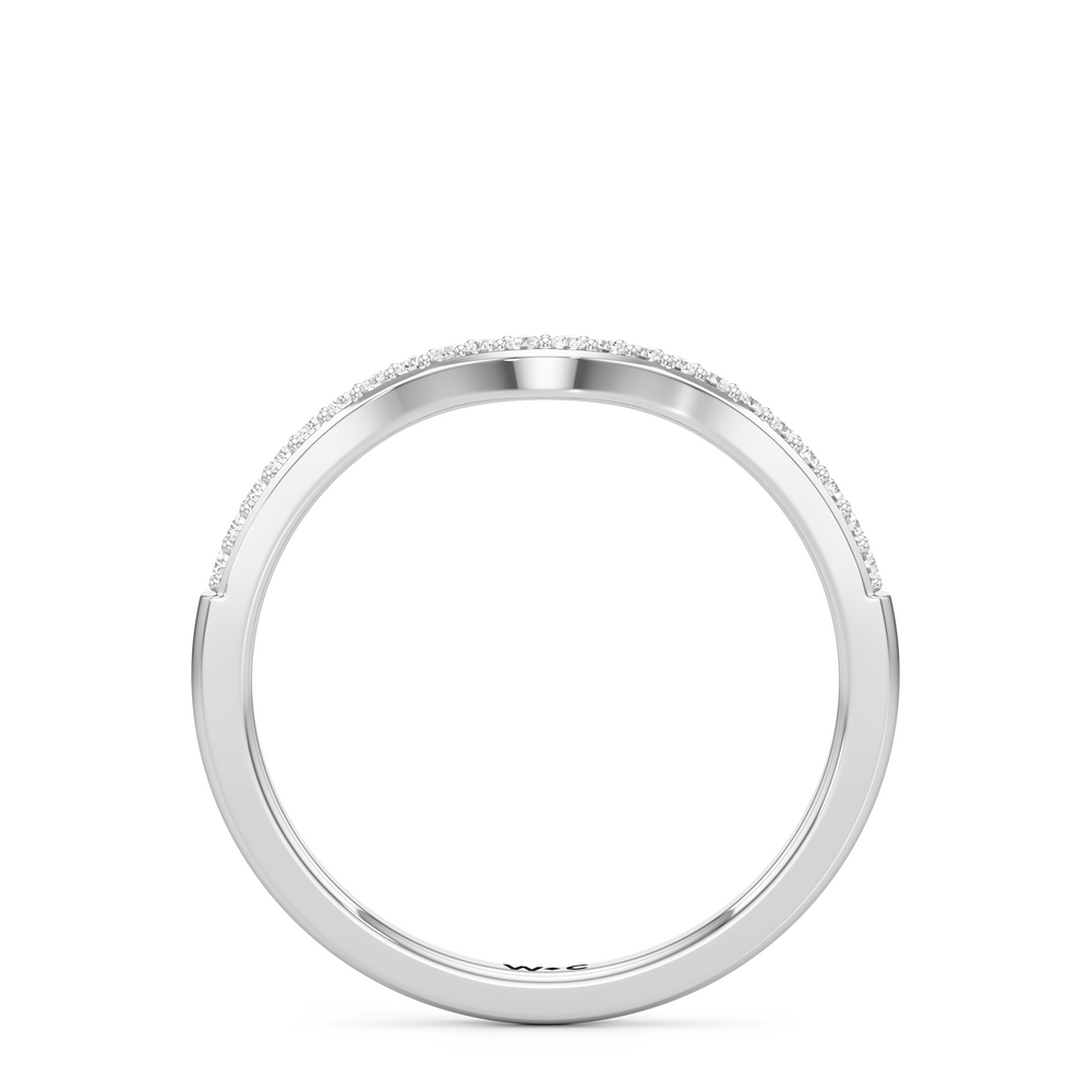 The Quincy Diamond Wedding Band with Platinum Cut Diamond in 14KT Platinum view 2
