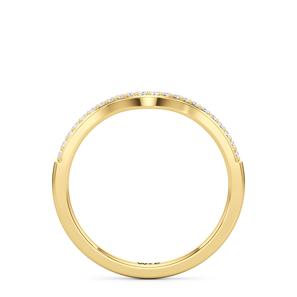 The Quincy Diamond Wedding Band with 18KT Yellow Gold Cut Diamond in 14KT Yellow Gold view 2
