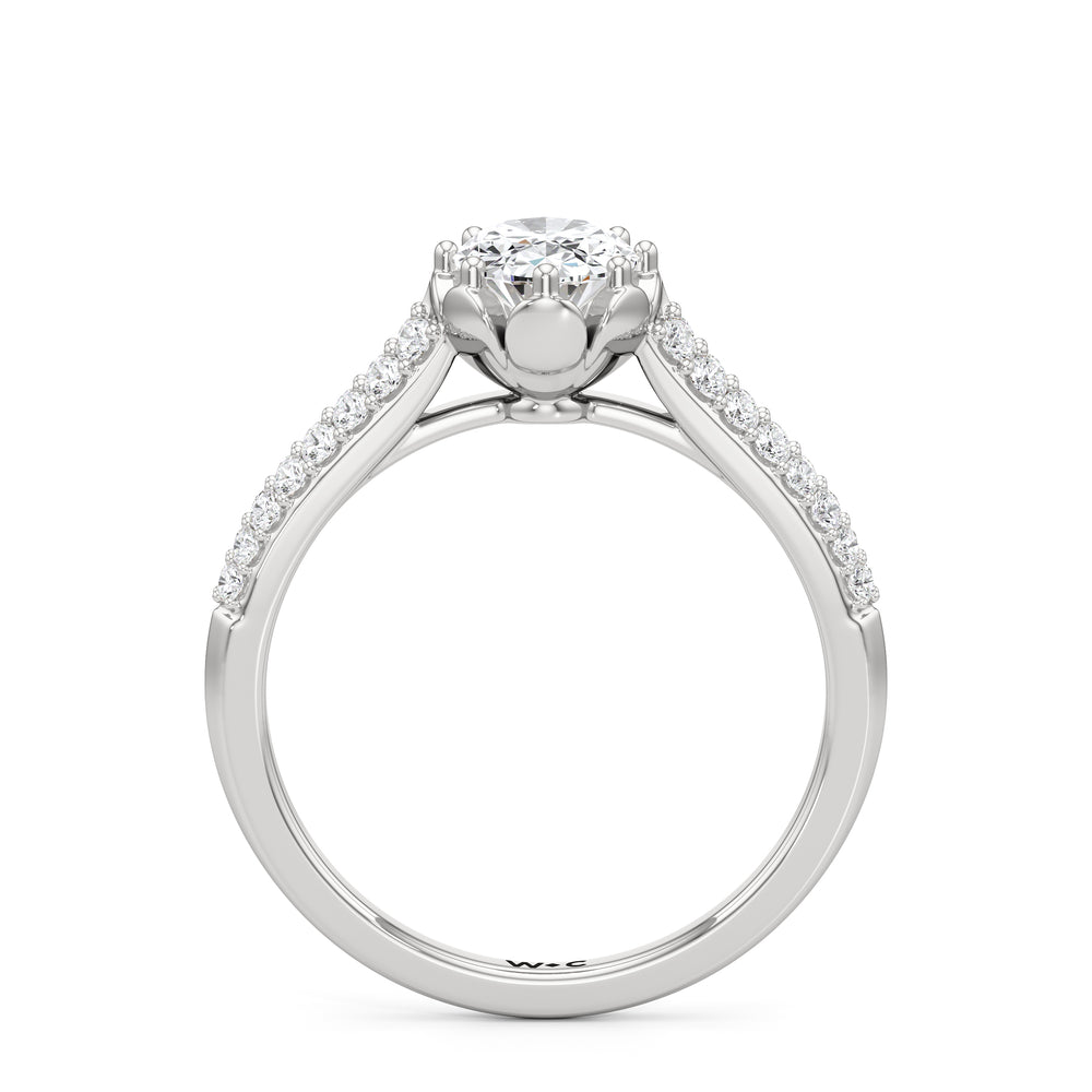 The Quincy Engagement Ring with Oval Cut Diamond in 14KT Platinum view 2
