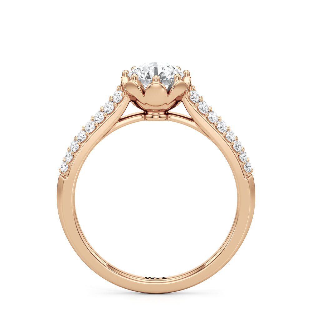 The Quincy Engagement Ring with Round Cut Diamond in 14KT Rose Gold view 2
