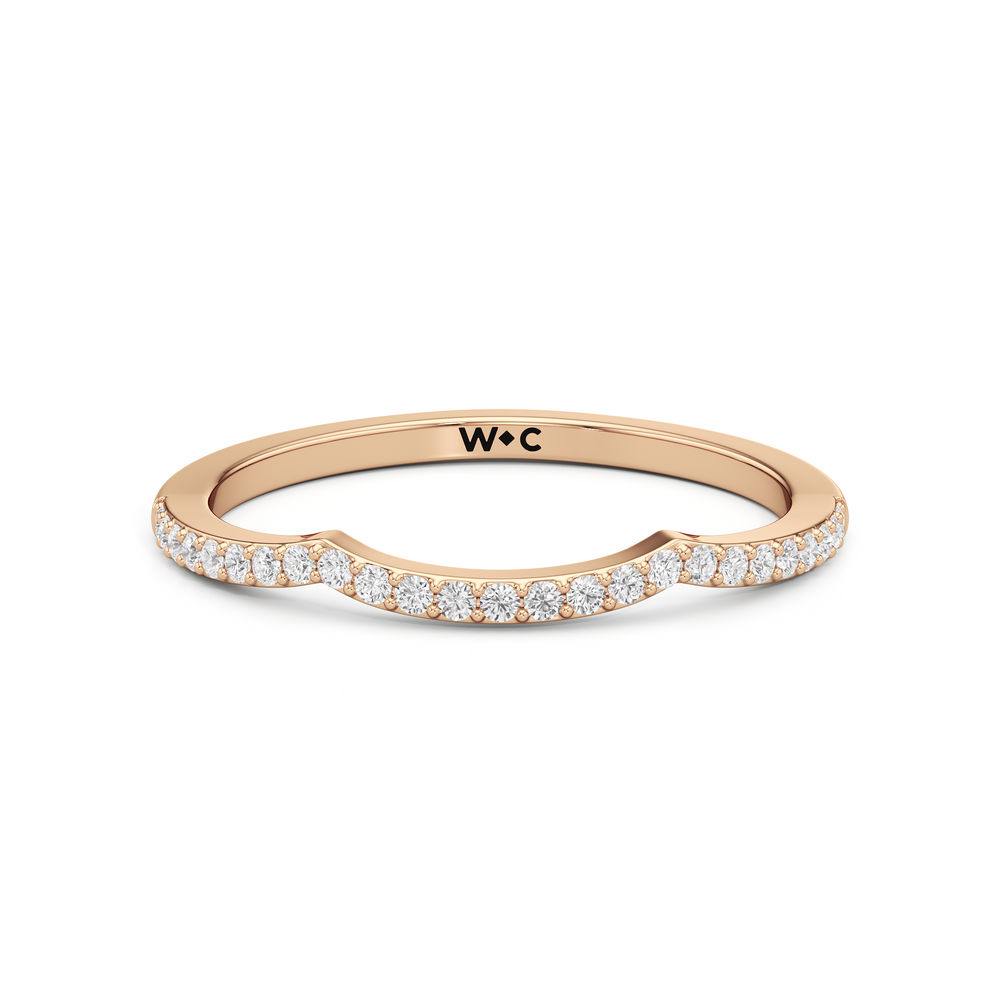 The Claire Diamond Wedding Band with 18KT Rose Gold Cut Diamond in 14KT Rose Gold view 1
