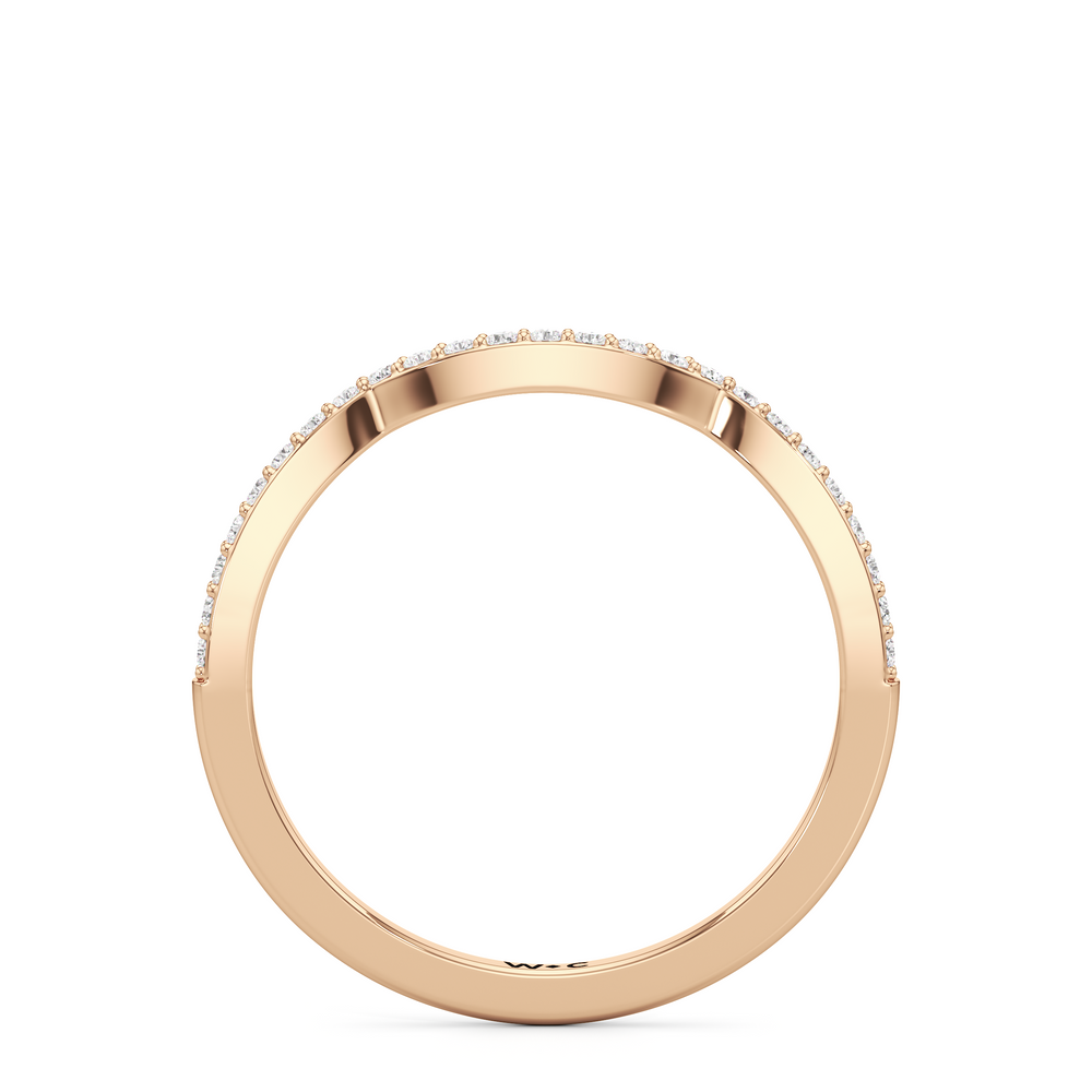 The Claire Diamond Wedding Band with 18KT Rose Gold Cut Diamond in 14KT Rose Gold view 2
