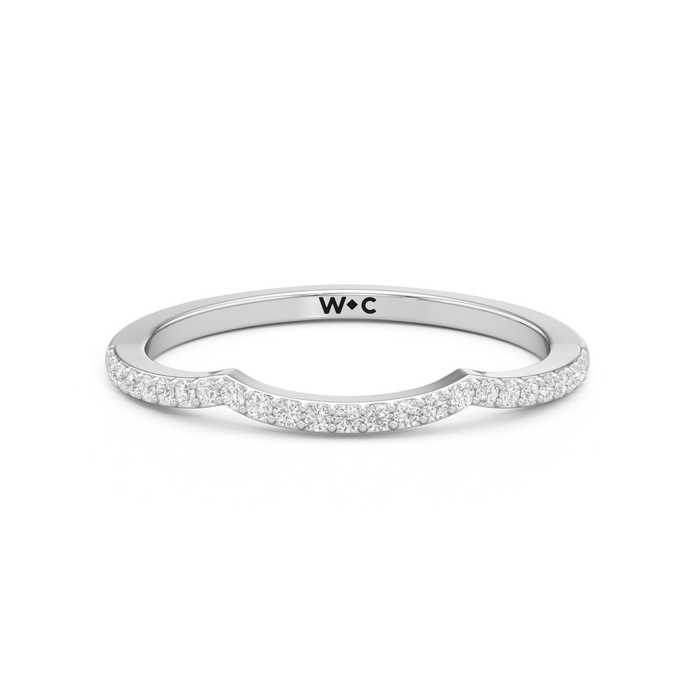 The Claire Diamond Wedding Band with Platinum Cut Diamond in 14KT Platinum view 1
