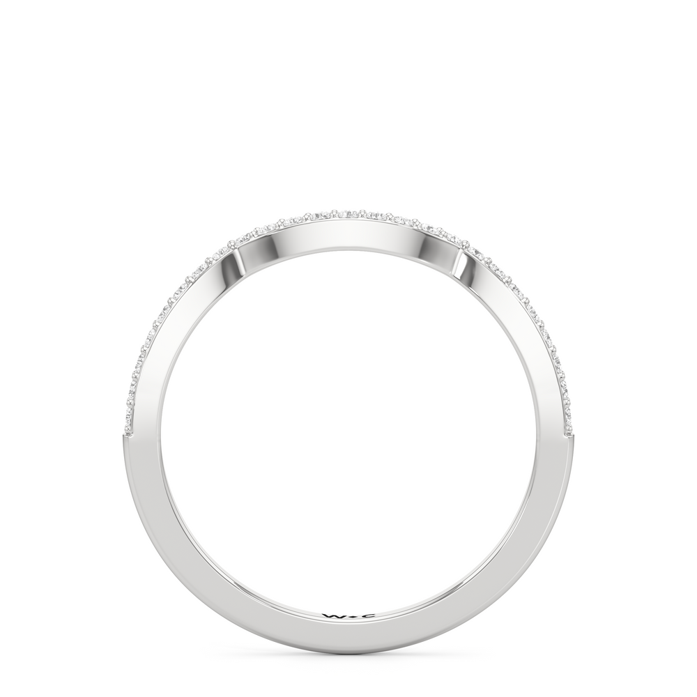 The Claire Diamond Wedding Band with Platinum Cut Diamond in 14KT Platinum view 2

