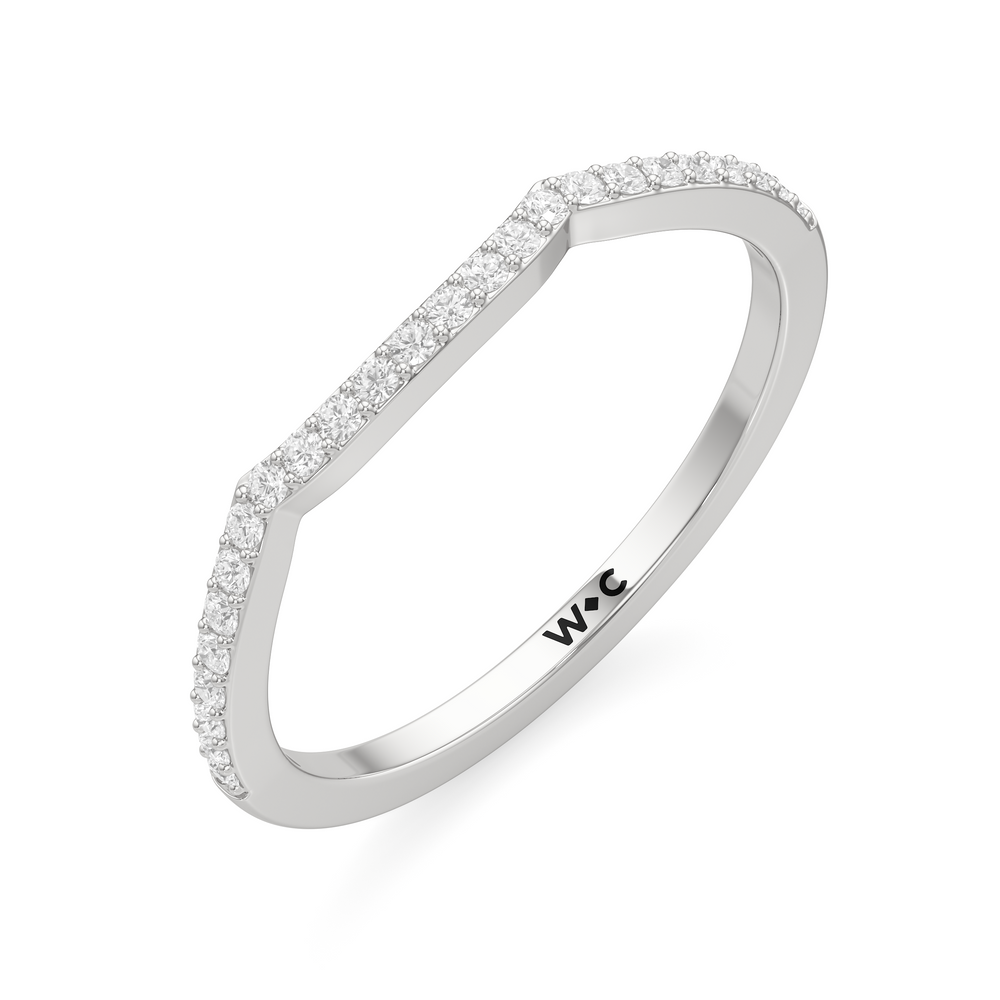 The Claire Diamond Wedding Band with Platinum Cut Diamond in 14KT Platinum view 3
