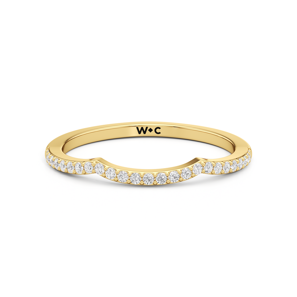 The Claire Diamond Wedding Band with 18KT Yellow Gold Cut Diamond in 14KT Yellow Gold view 1

