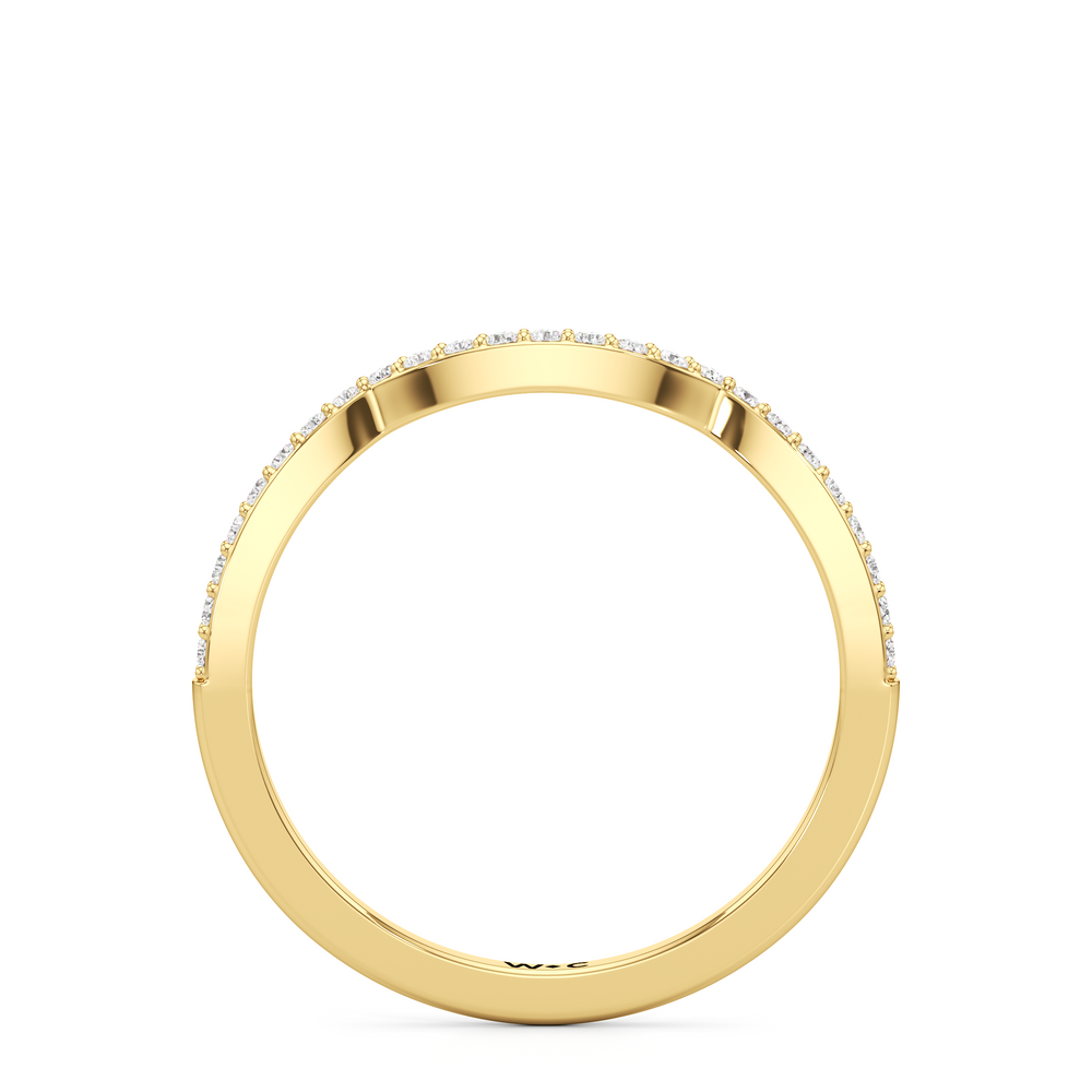 The Claire Diamond Wedding Band with 18KT Yellow Gold Cut Diamond in 14KT Yellow Gold view 2
