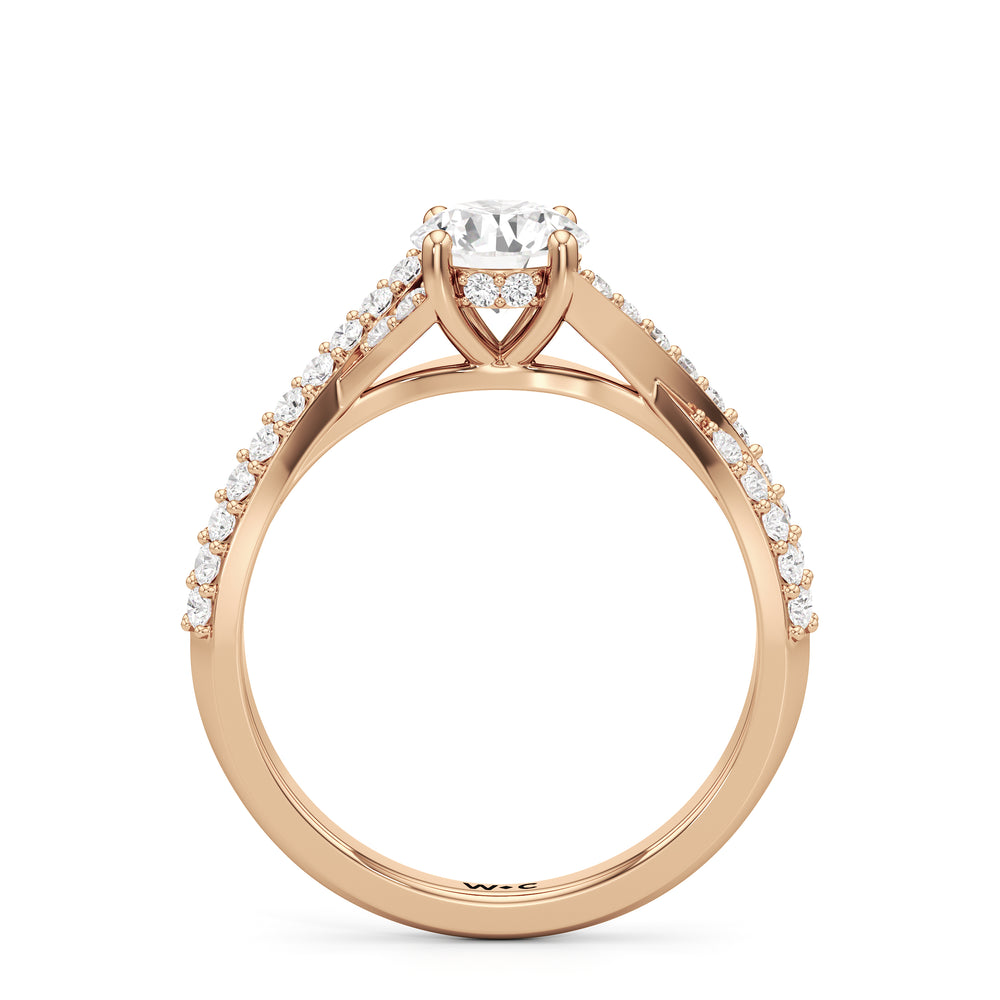 The Claire Engagement Ring with Round Cut Diamond in 14KT Rose Gold view 2
