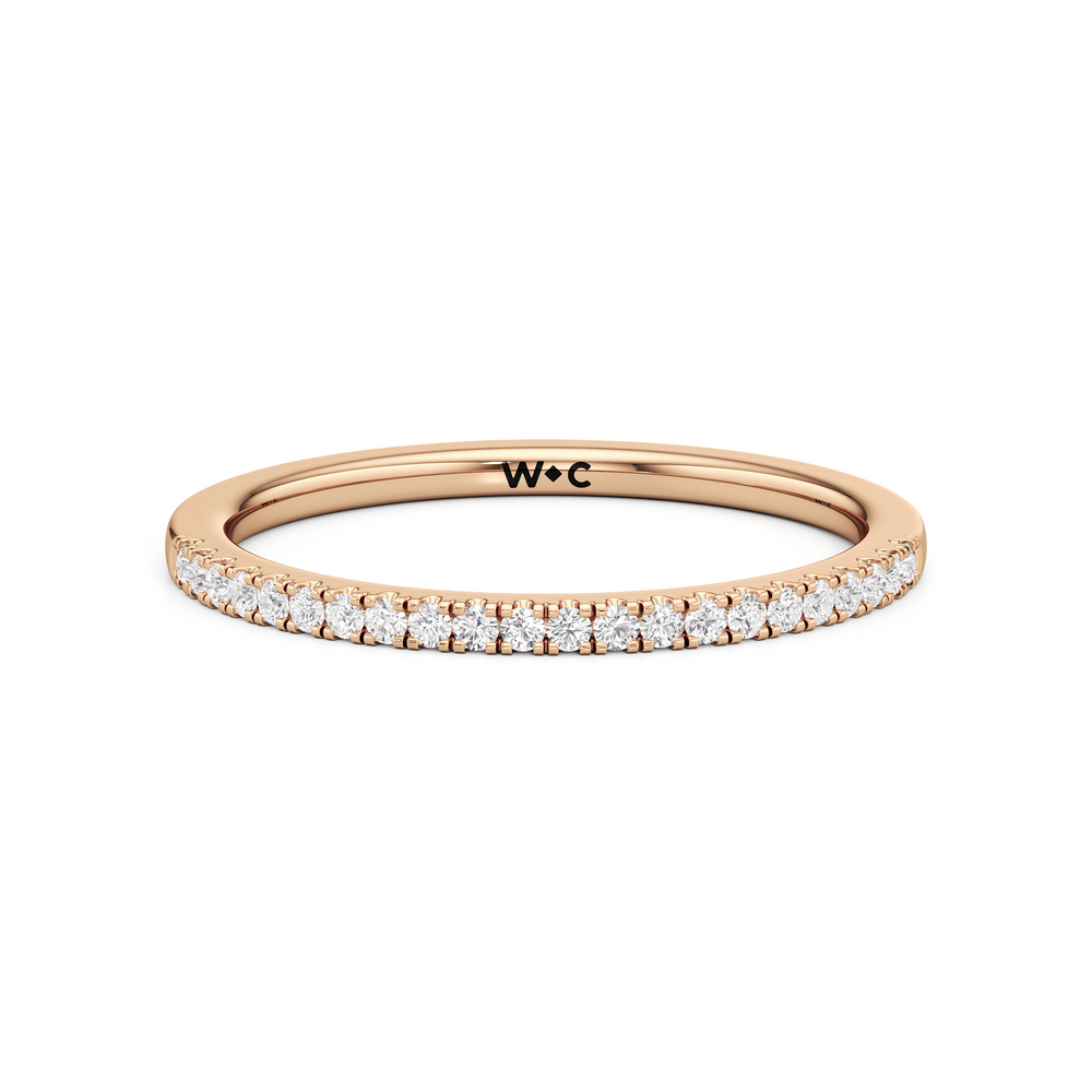 The Emerson Diamond Wedding Band with 18KT Rose Gold Cut Diamond in 14KT Rose Gold view 1
