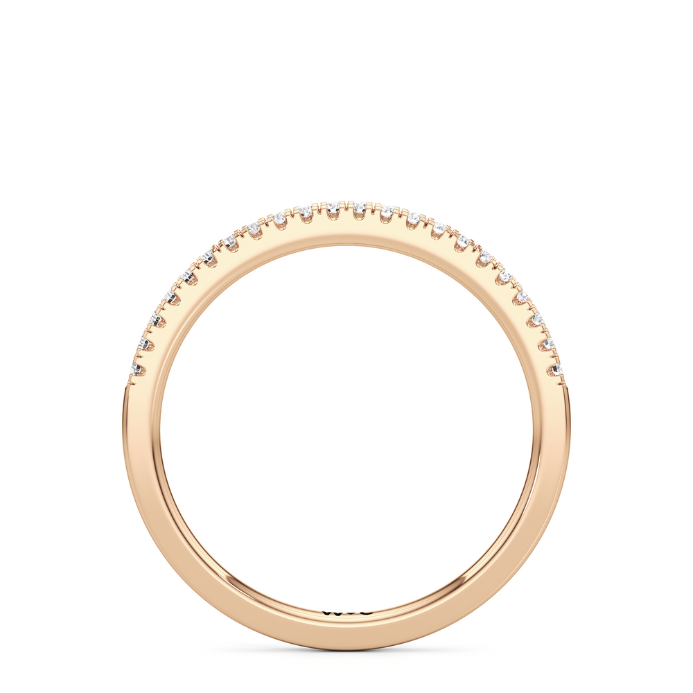 The Emerson Diamond Wedding Band with 18KT Rose Gold Cut Diamond in 14KT Rose Gold view 2
