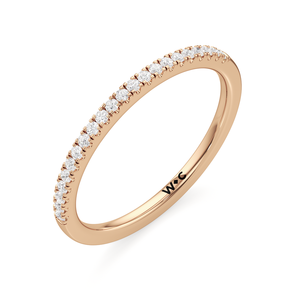 The Emerson Diamond Wedding Band with 18KT Rose Gold Cut Diamond in 14KT Rose Gold view 3
