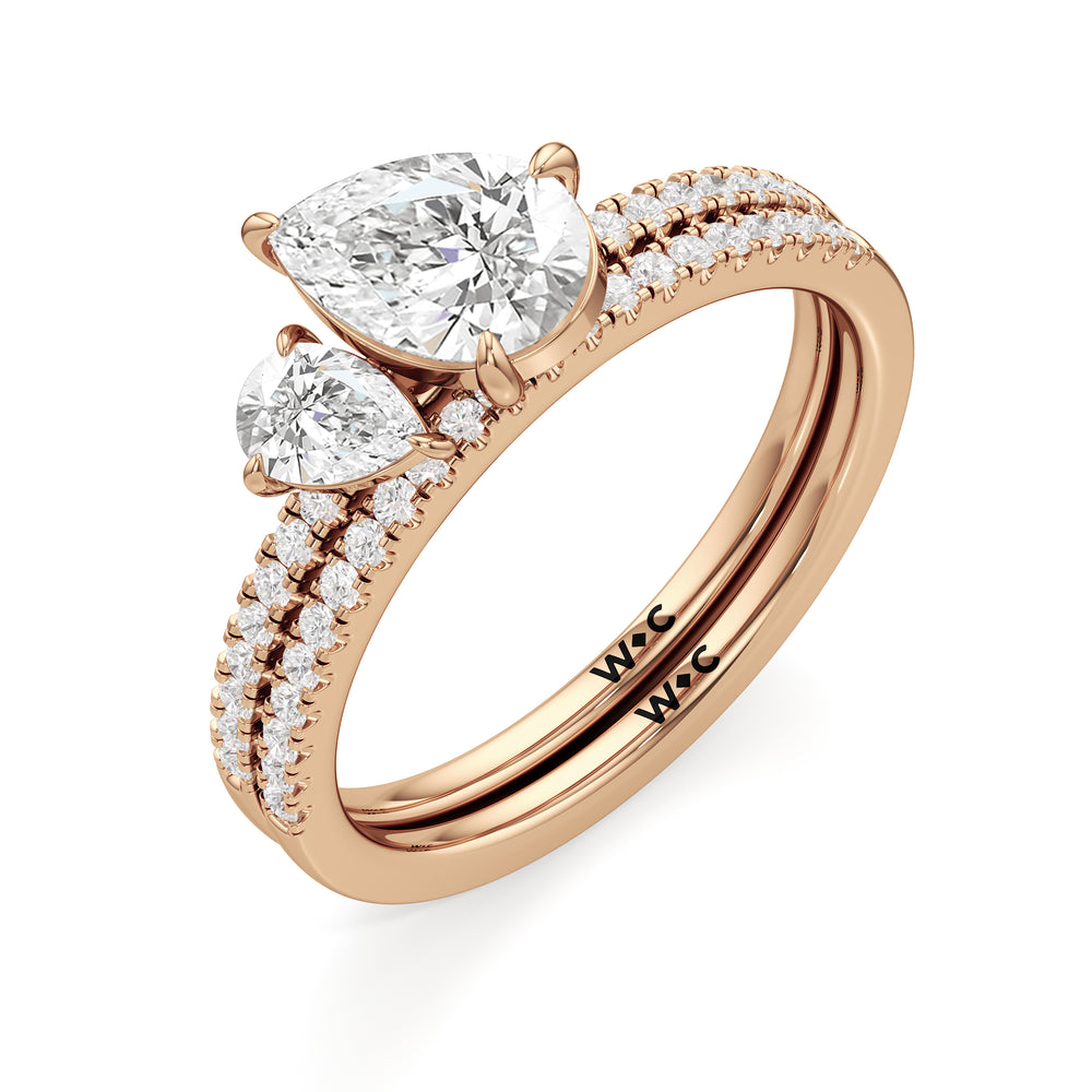 Pear Cut The Emerson Engagement Ring with Lab Grown Diamond in 14KT Rose Gold view 4
