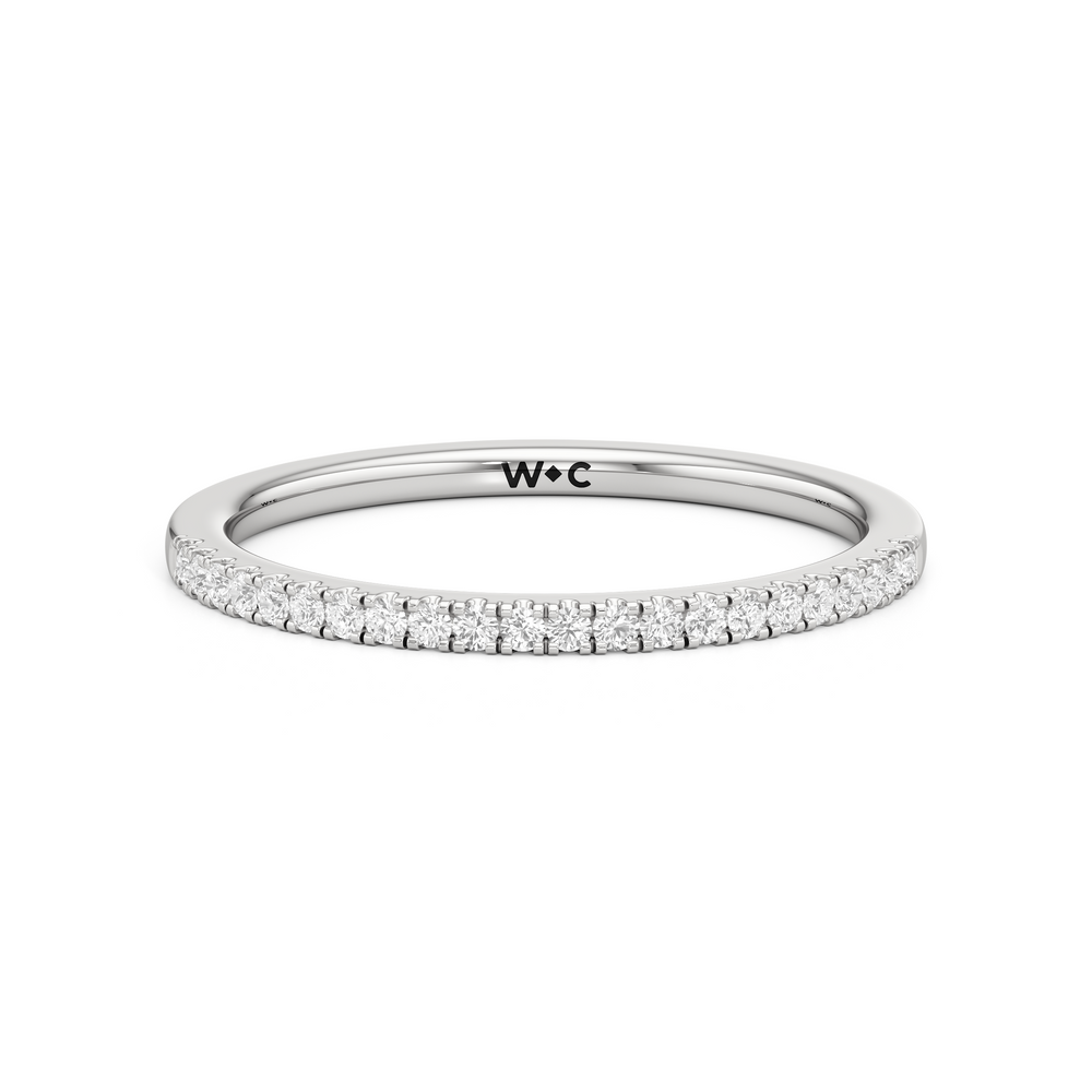 The Emerson Diamond Wedding Band with Platinum Cut Diamond in 14KT Platinum view 1
