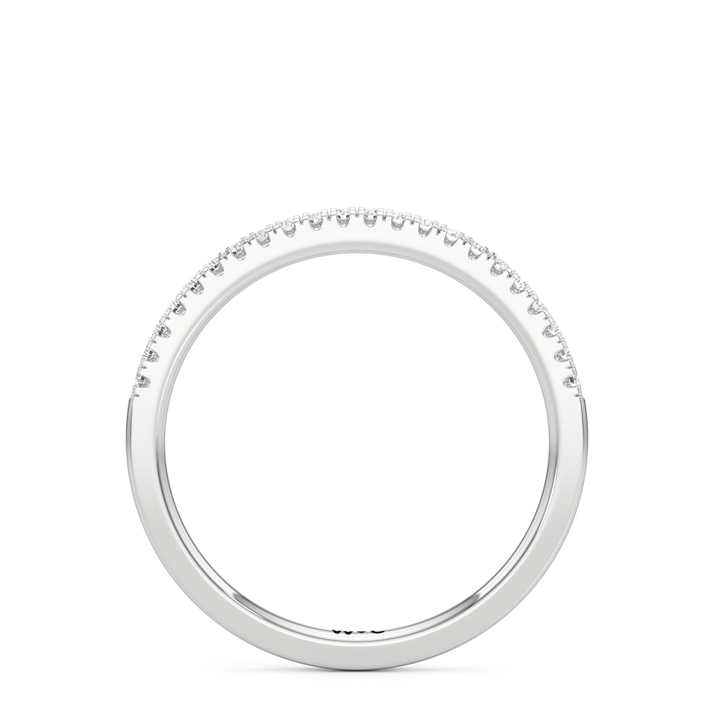 The Emerson Diamond Wedding Band with Platinum Cut Diamond in 14KT Platinum view 2
