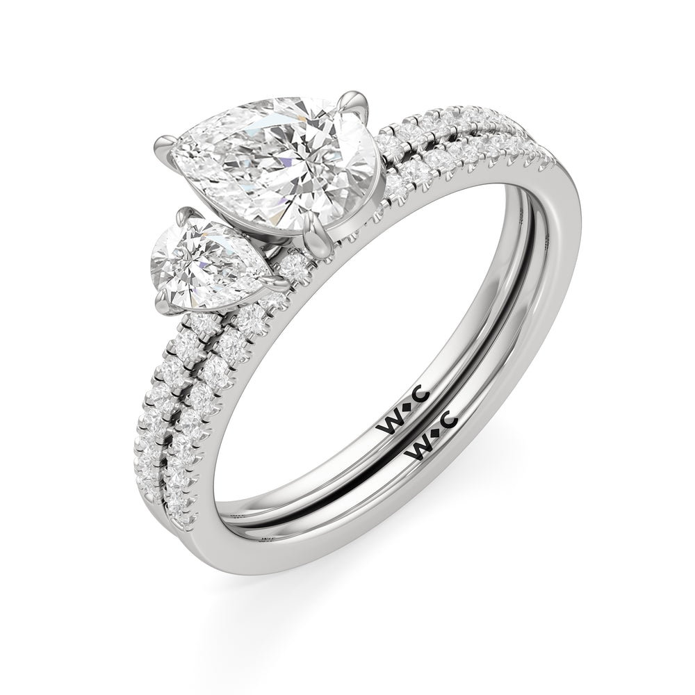 Pear Cut The Emerson Engagement Ring with Lab Grown Diamond in 14KT Platinum view 4
