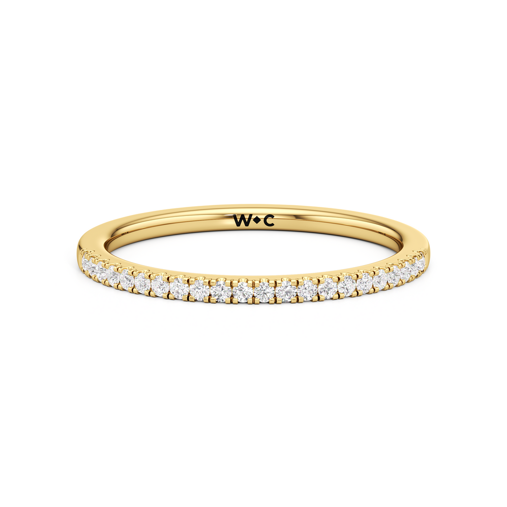 The Emerson Diamond Wedding Band with 18KT Yellow Gold Cut Diamond in 14KT Yellow Gold view 1
