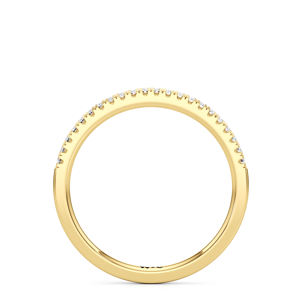 The Emerson Diamond Wedding Band with 18KT Yellow Gold Cut Diamond in 14KT Yellow Gold view 2
