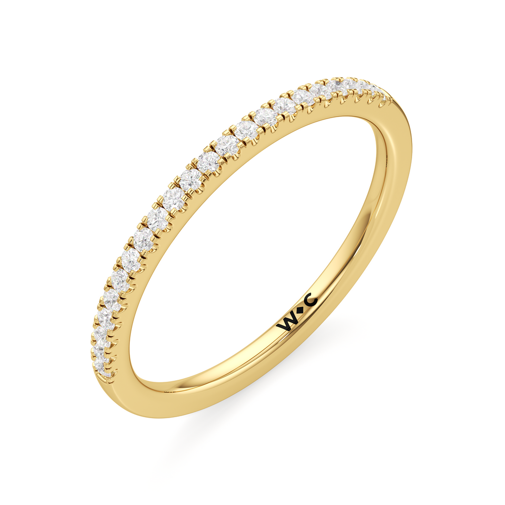 The Emerson Diamond Wedding Band with 18KT Yellow Gold Cut Diamond in 14KT Yellow Gold view 3
