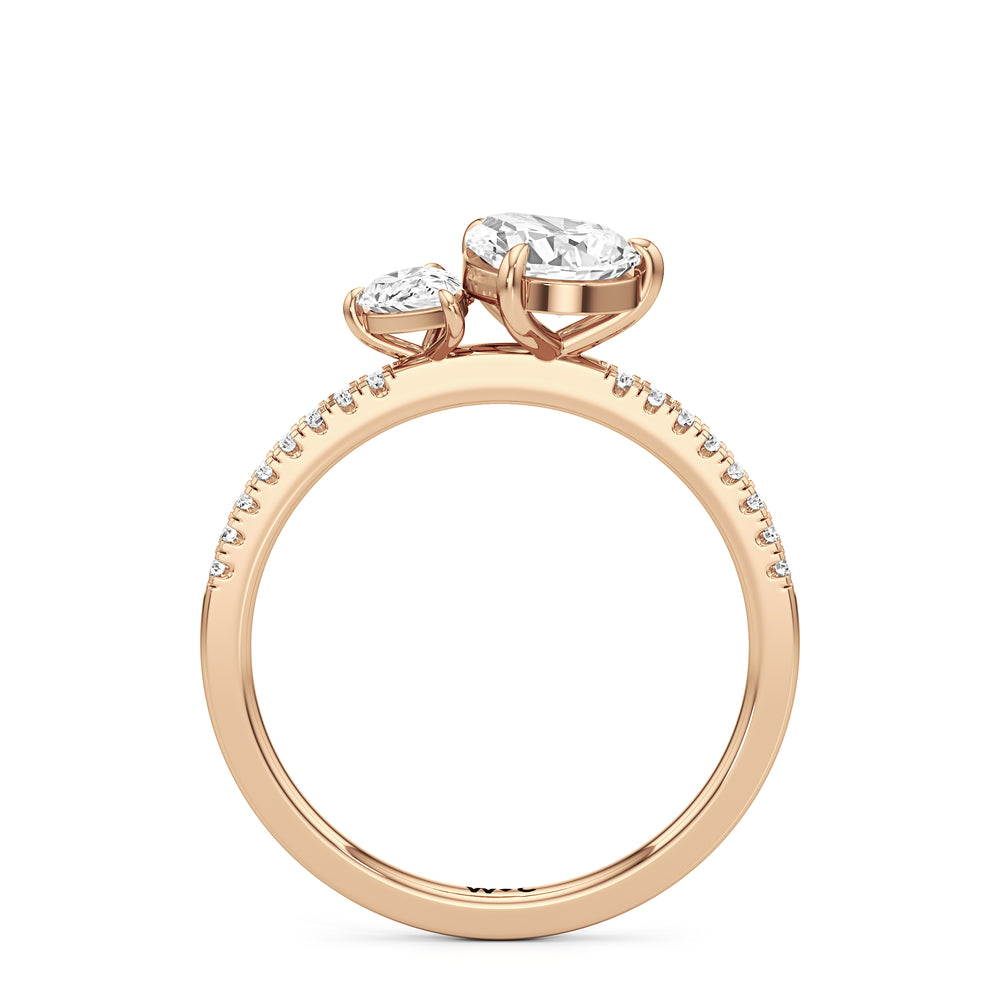 Pear Cut The Emerson Engagement Ring with Lab Grown Diamond in 14KT Rose Gold view 2
