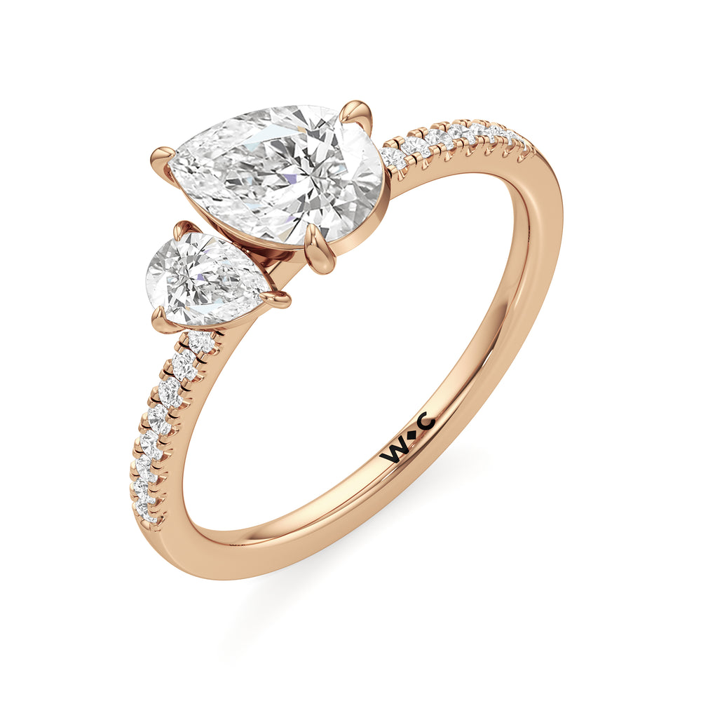 Pear Cut The Emerson Engagement Ring with Lab Grown Diamond in 14KT Rose Gold view 3
