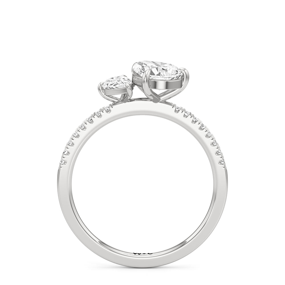 Pear Cut The Emerson Engagement Ring with Lab Grown Diamond in 14KT Platinum view 2
