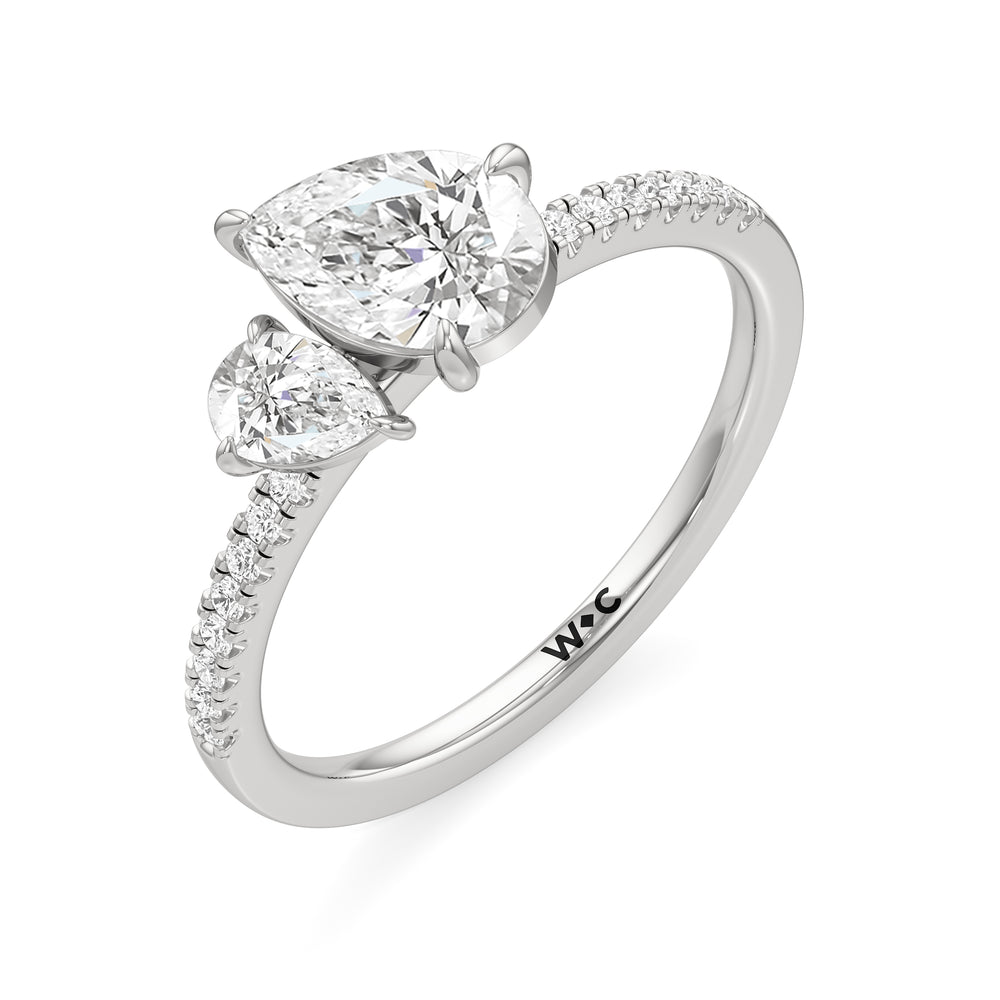 Pear Cut The Emerson Engagement Ring with Lab Grown Diamond in 14KT Platinum view 3
