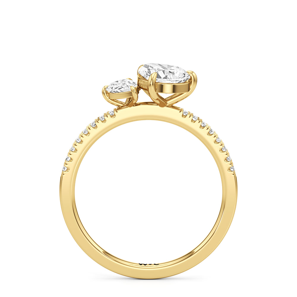 Pear Cut The Emerson Engagement Ring with Lab Grown Diamond in 14KT Yellow Gold view 2
