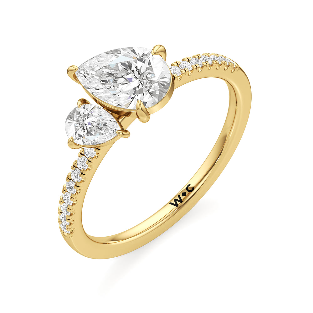 Pear Cut The Emerson Engagement Ring with Lab Grown Diamond in 14KT Yellow Gold view 3
